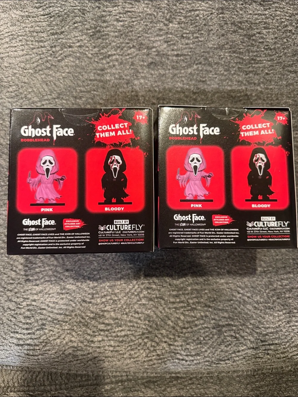 Scream Ghost Face Bobbleheads By Culturefly Black & Pink Variant